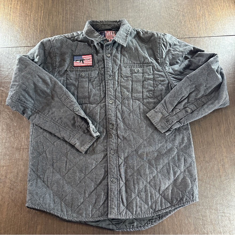 Howitzer Freedom Men's Quilted Shirt Jacket in Charcoal Sz M